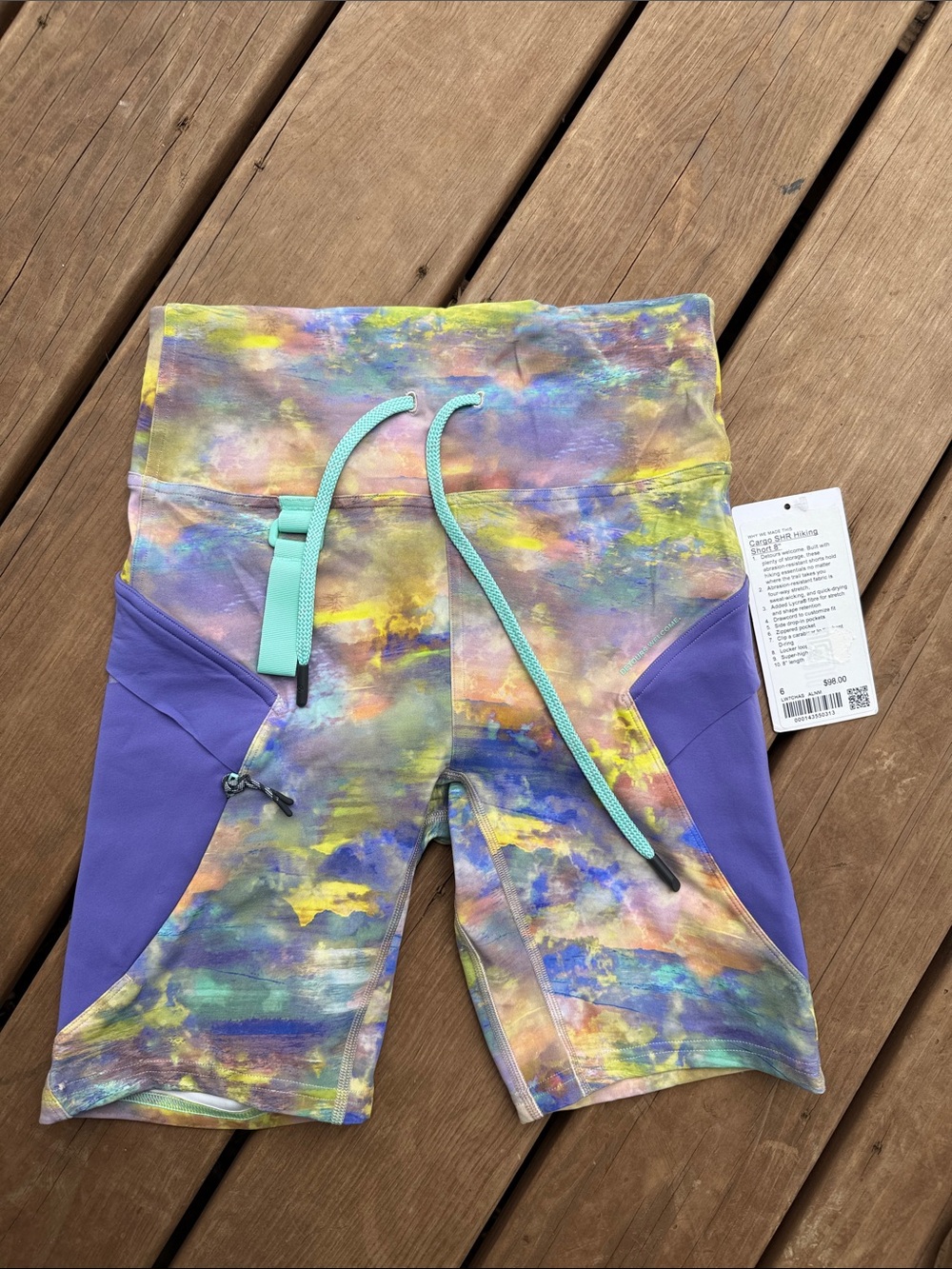 lululemon athletica Multicolor & Purple Tie-Dye Athletic Shorts